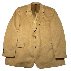 W.H. Belk Mens 100% Camel Hair Tan Brown Blazer, 50 Long Formal Comfort